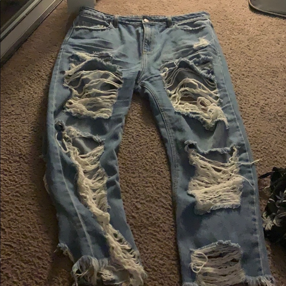Ripped boyfriend Jeans. Size 15 Only worn once!